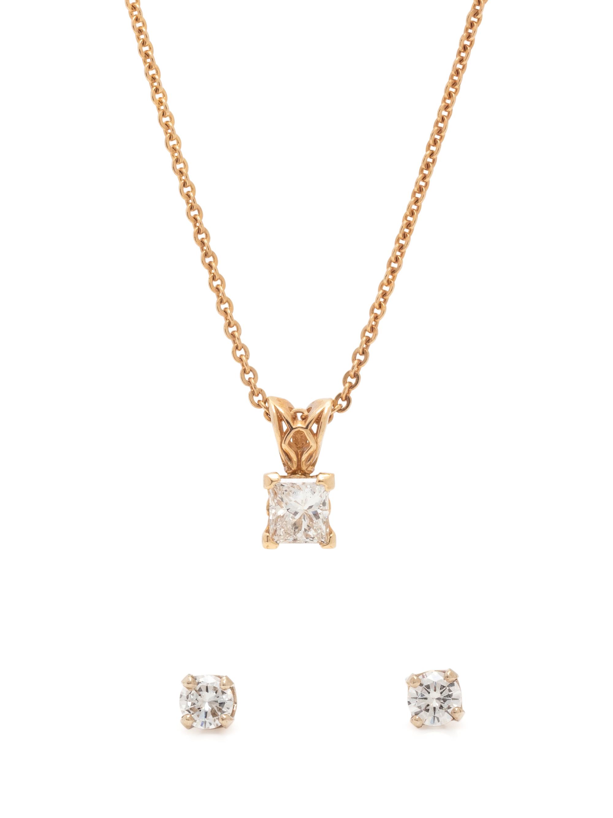 COLLECTION OF YELLOW GOLD AND DIAMOND JEWELRY