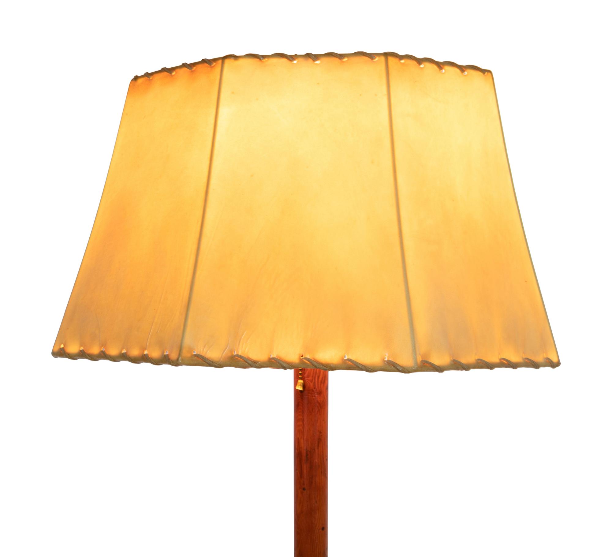 Burled Wood Floor Lamp