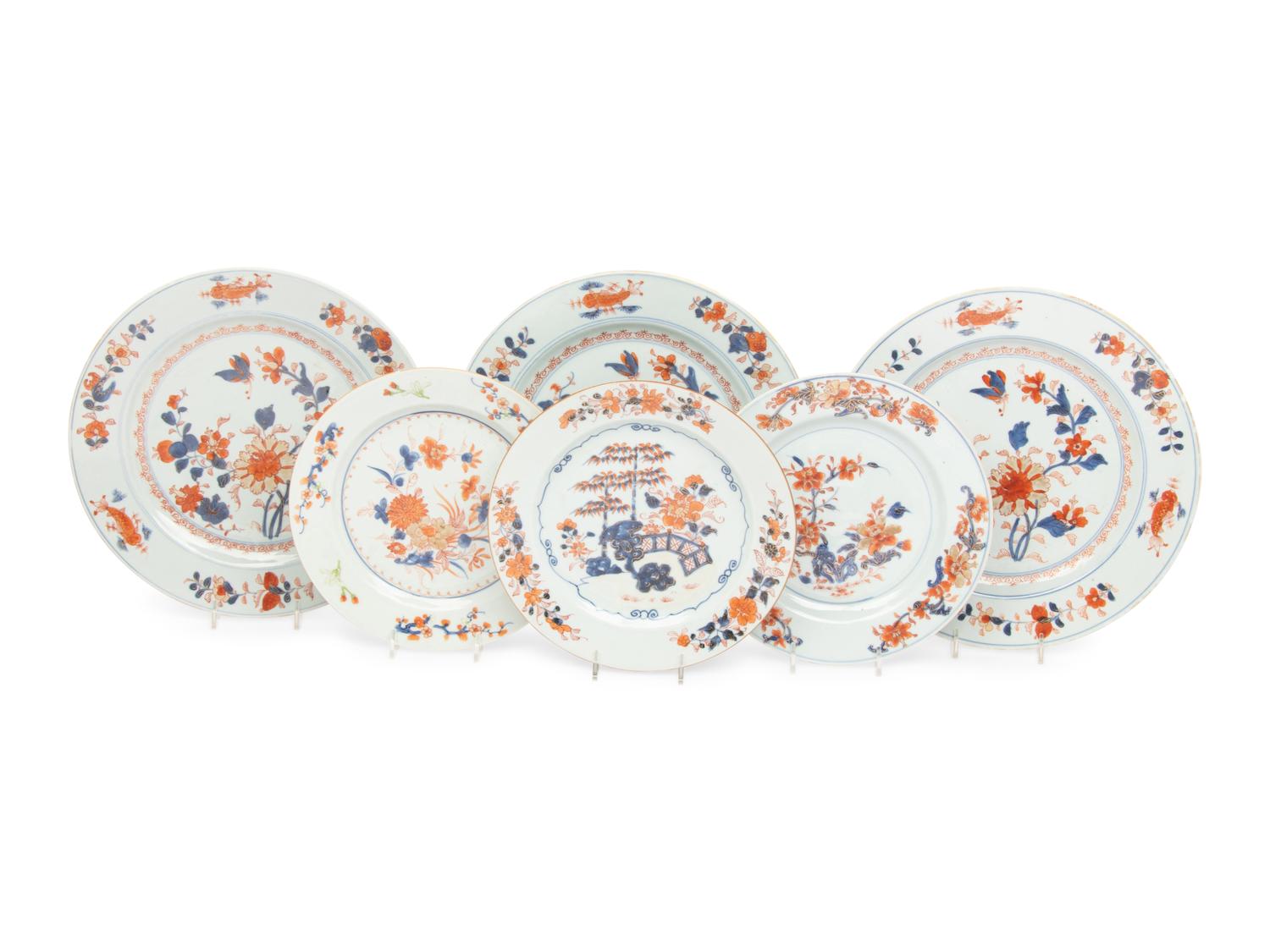 Six Chinese Export Imari Palate Porcelain Plates