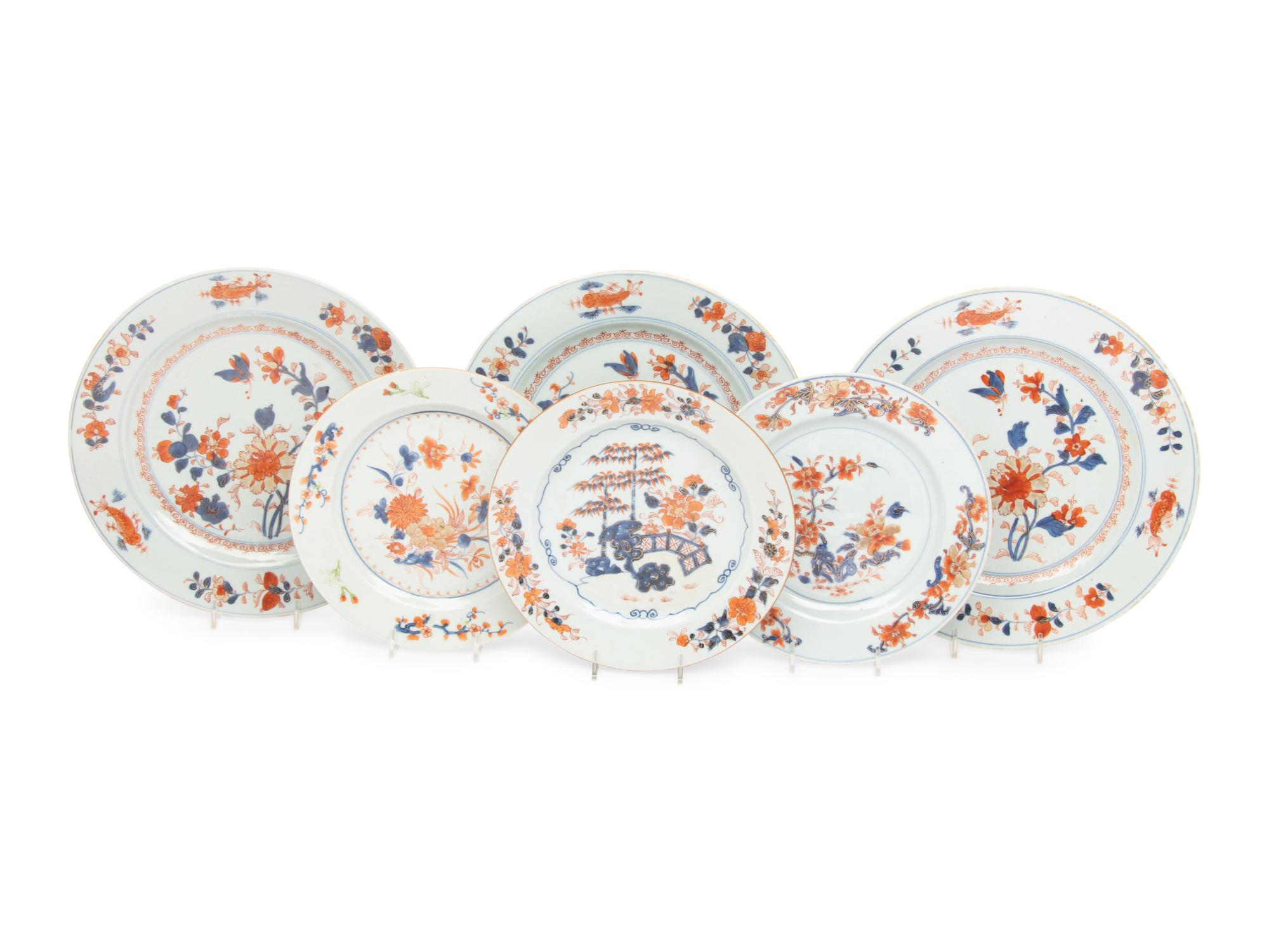 Six Chinese Export Imari Palate Porcelain Plates