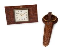 An English Crocodile Eight-Piece Desk Set