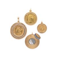 COLLECTION OF YELLOW GOLD CHARMS