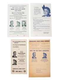 [PROGRESSIVE PARTY -- BASS, Charlotta (1874-1969)]. A group of 4 Progressive Party pamphlets from the 1952 presidential election with vice presidential nominee Bass, the first African American female candidate.