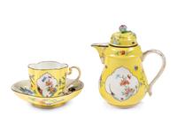 A Meissen Porcelain Cup, Saucer and Coffee Pot