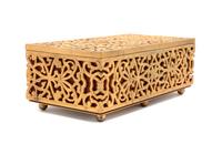 A Continental Gilt Metal Jewelry Box