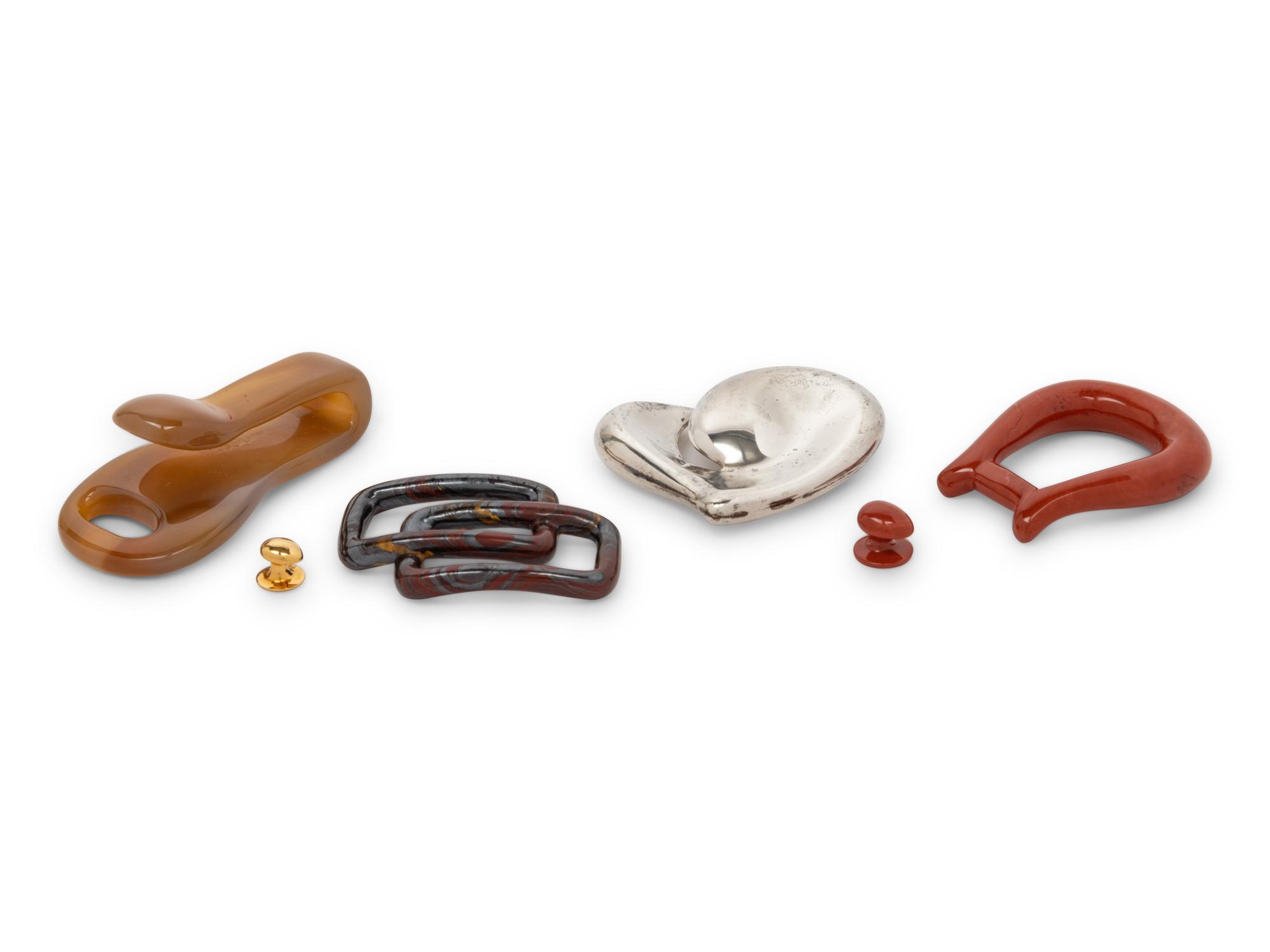 Elsa Peretti: Four Belt Buckles, One 18k Gold Stud, 25 Leather Belts