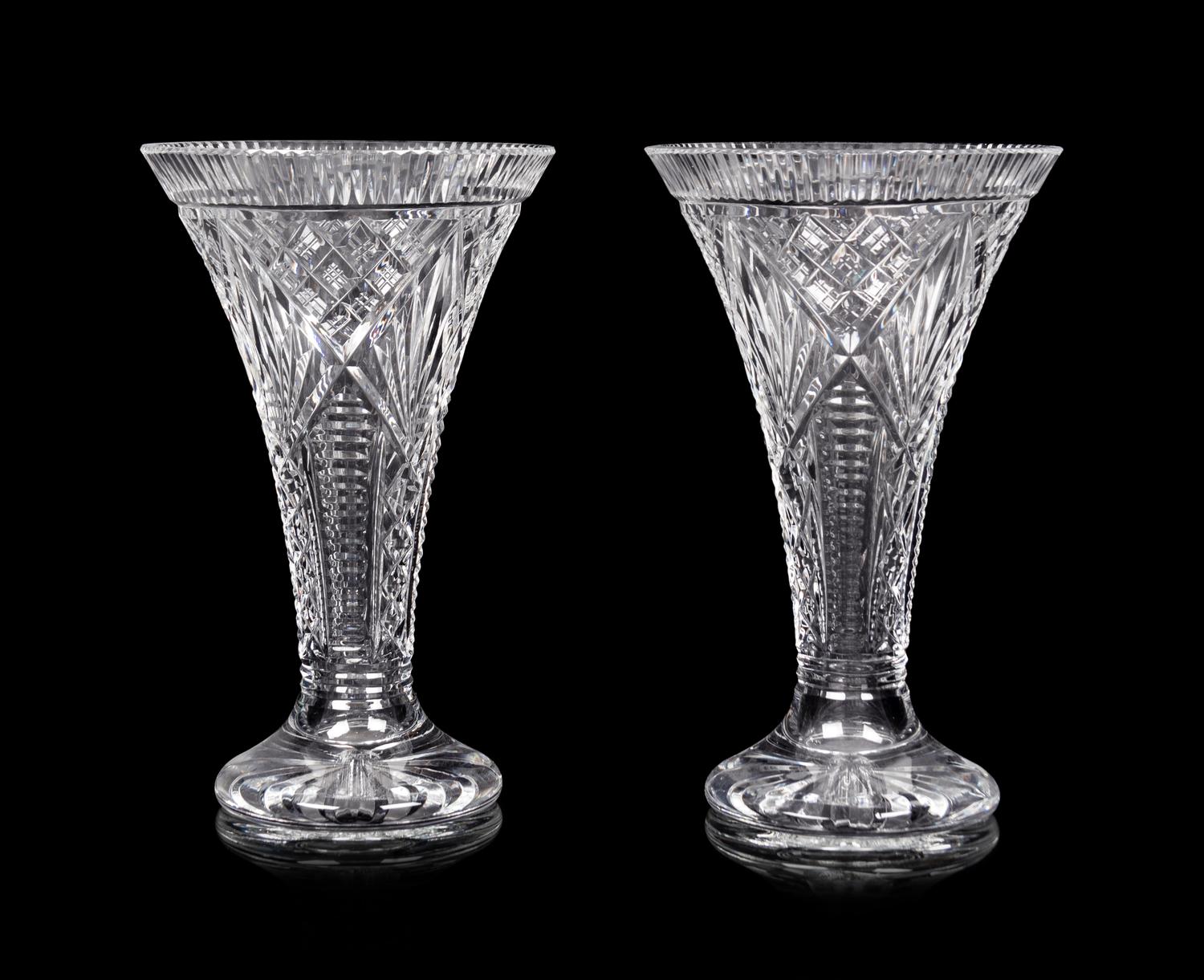 A Pair of Waterford Cut Glass Vases