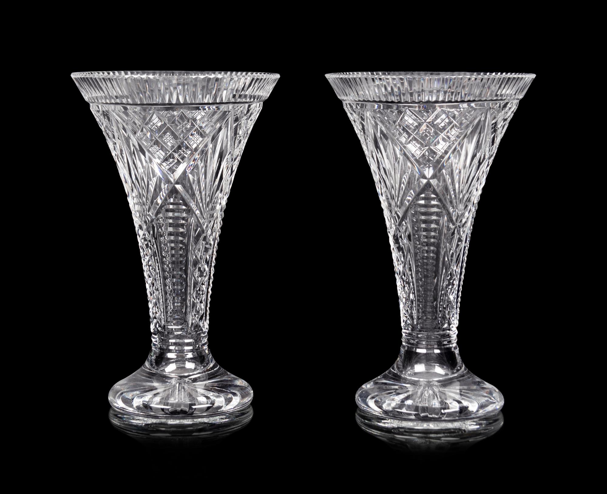 A Pair of Waterford Cut Glass Vases