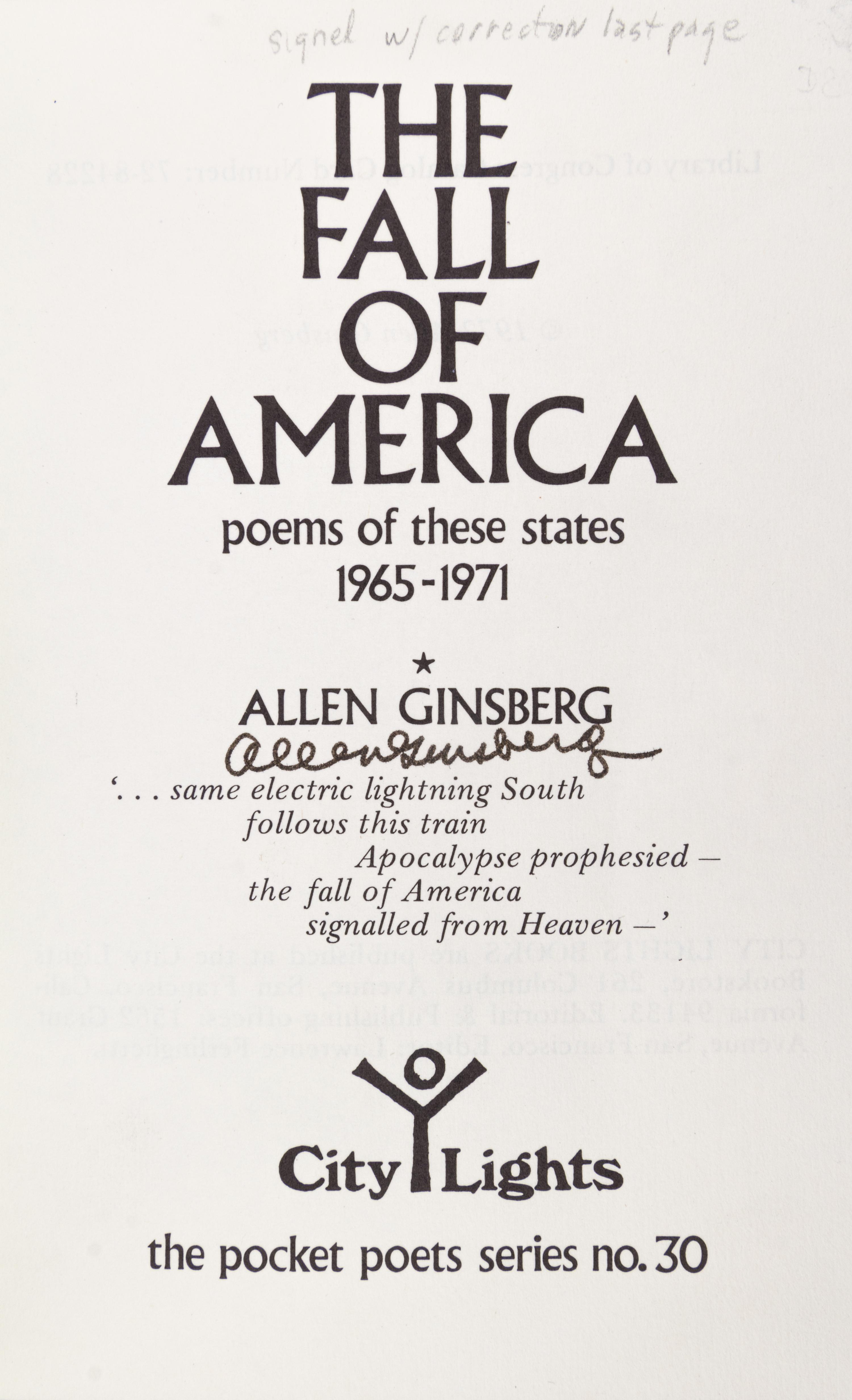 GINSBERG, ALLEN. Three books by Ginsberg, all signed, two annotated.
