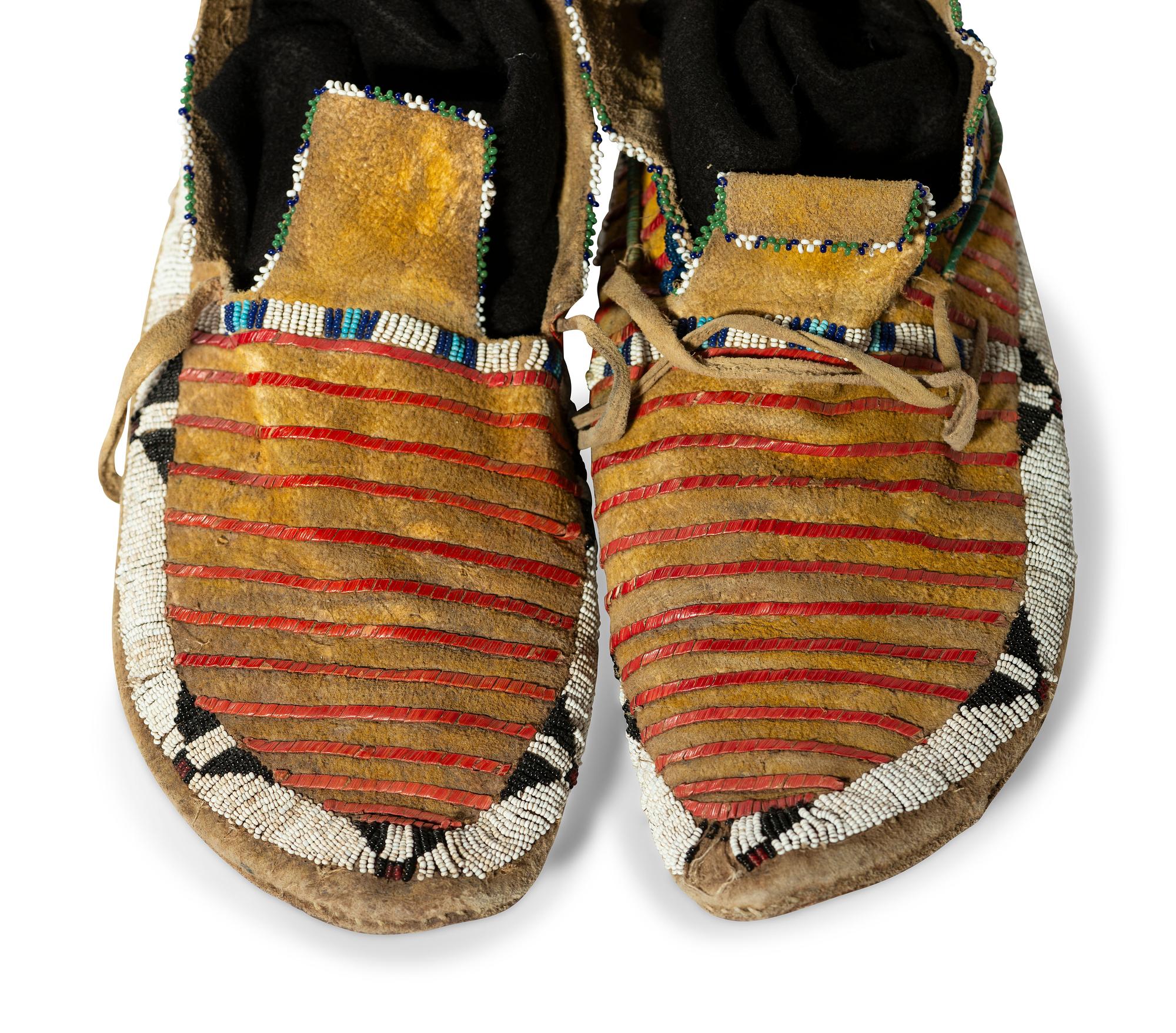 Cheyenne Quilled and Beaded Moccasins