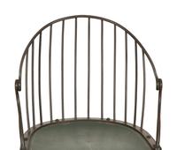 A Pair of Modern Steel and Painted Wood Windsor Style Armchairs — 20th Century