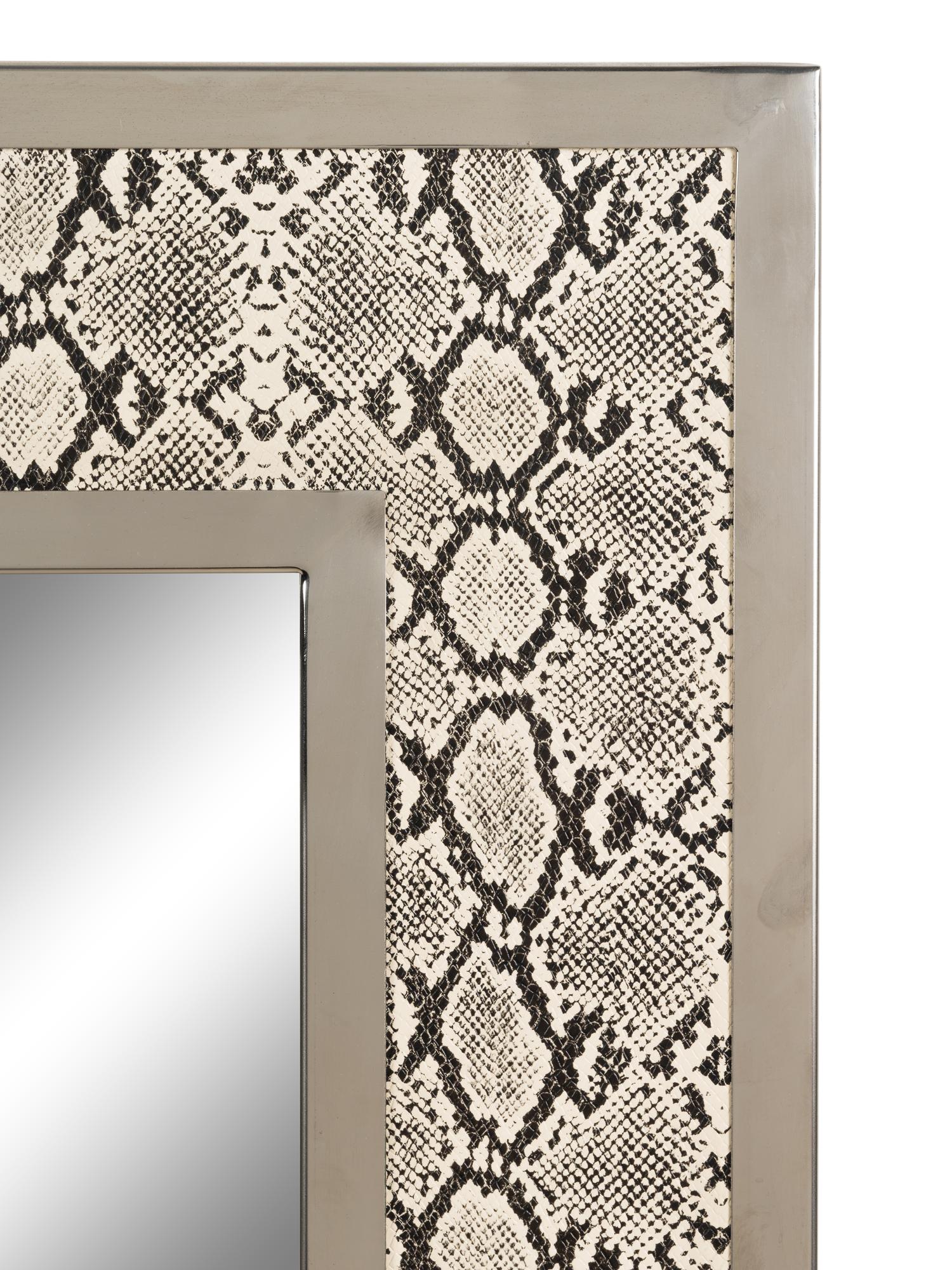 A Silvered Metal and Faux Python Mirror