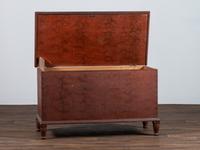 A Country Red and Grain Painted Poplar Blanket Chest