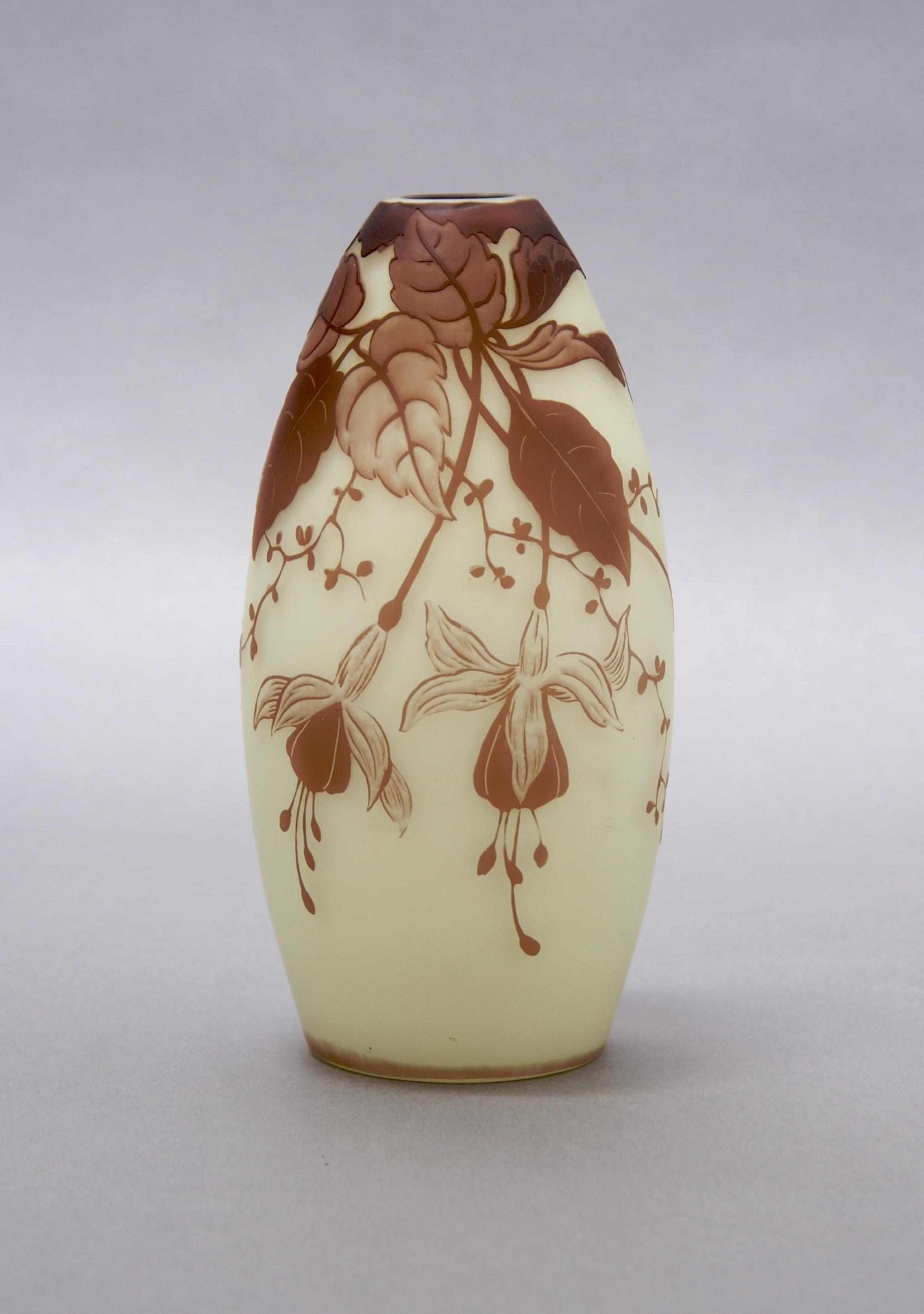 A Ciriama Cameo Glass Vase, Height 5 3/4 inches.