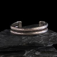 Navajo Stamped Double Bangle Ingot Cuff Bracelet