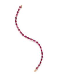 SYNTHETIC RUBY AND DIAMOND BRACELET