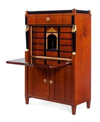 An Austrian Empire Parcel Ebonized and Gilt Mahogany Secrétaire à Abattant