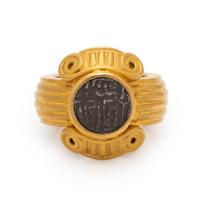 Yellow Gold and Coin Ring