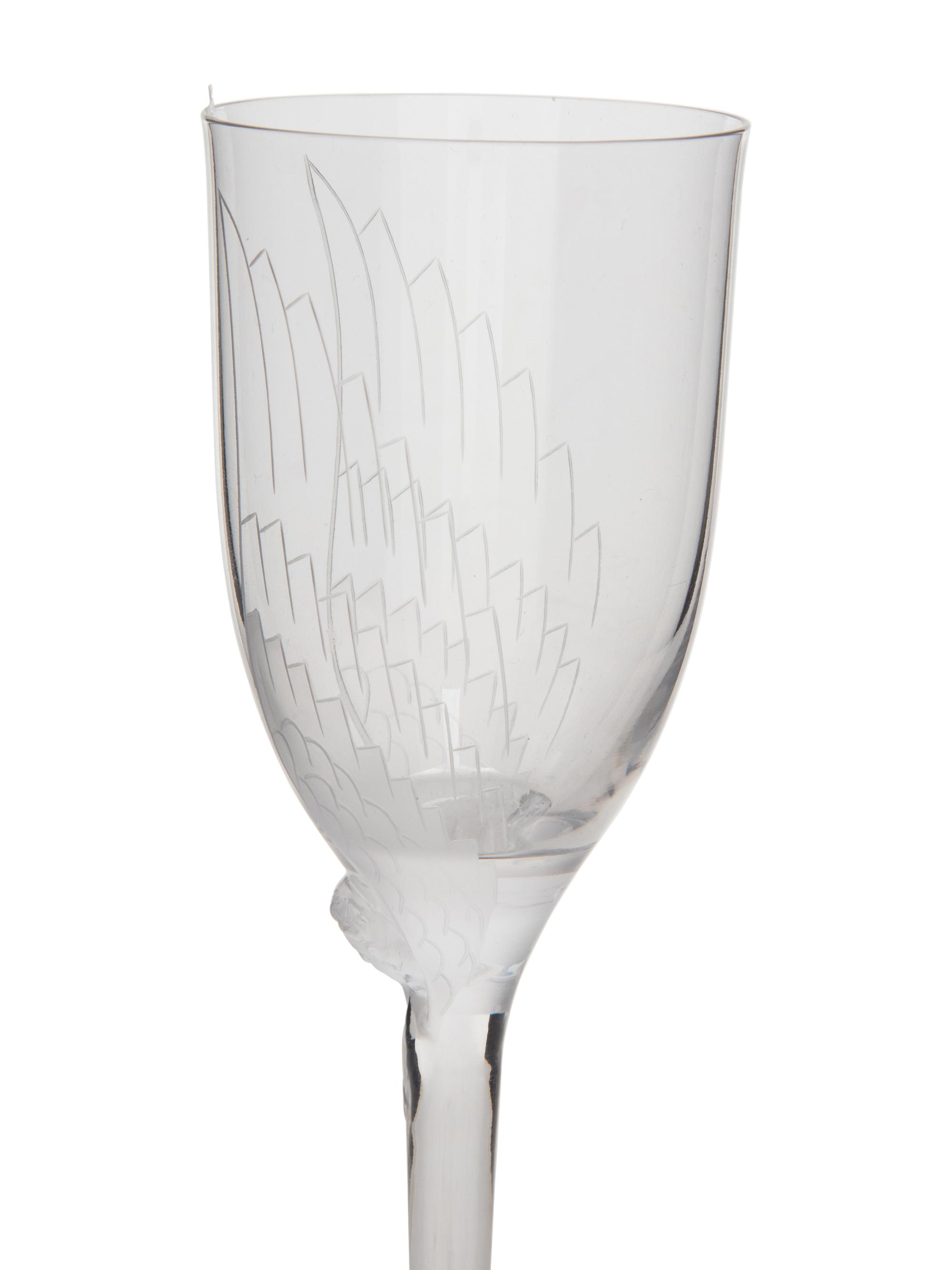 A Set of Seventeen Lalique Ange Flutes