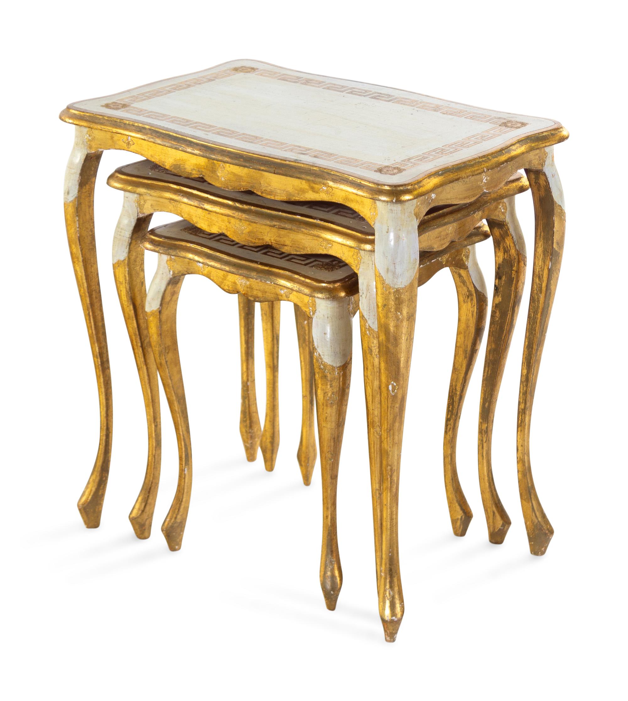 A Set of Three Italian Giltwood Nesting Tables