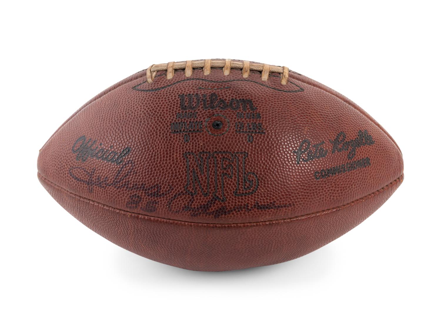 A Group of Three Signed Football Items Including Derrick Thomas and Lawrence Taylor