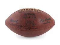 A Group of Three Signed Football Items Including Derrick Thomas and Lawrence Taylor