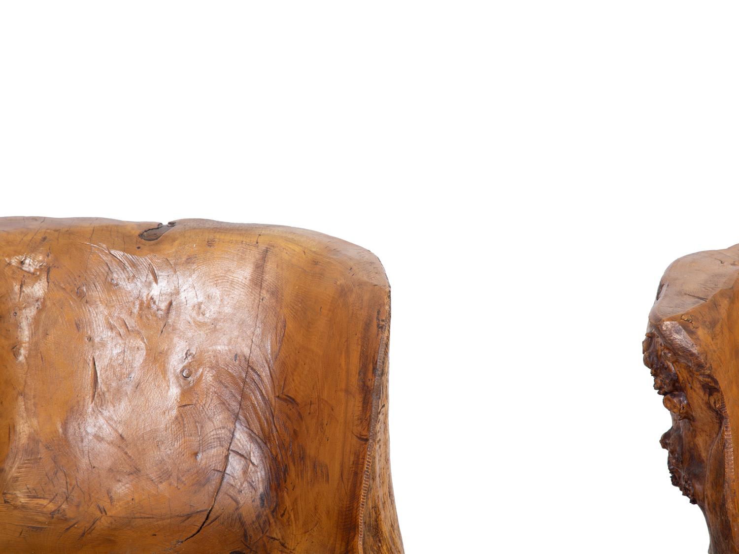 Pair of American Studio Craft Live Edge Chairs — 20TH CENTURY
