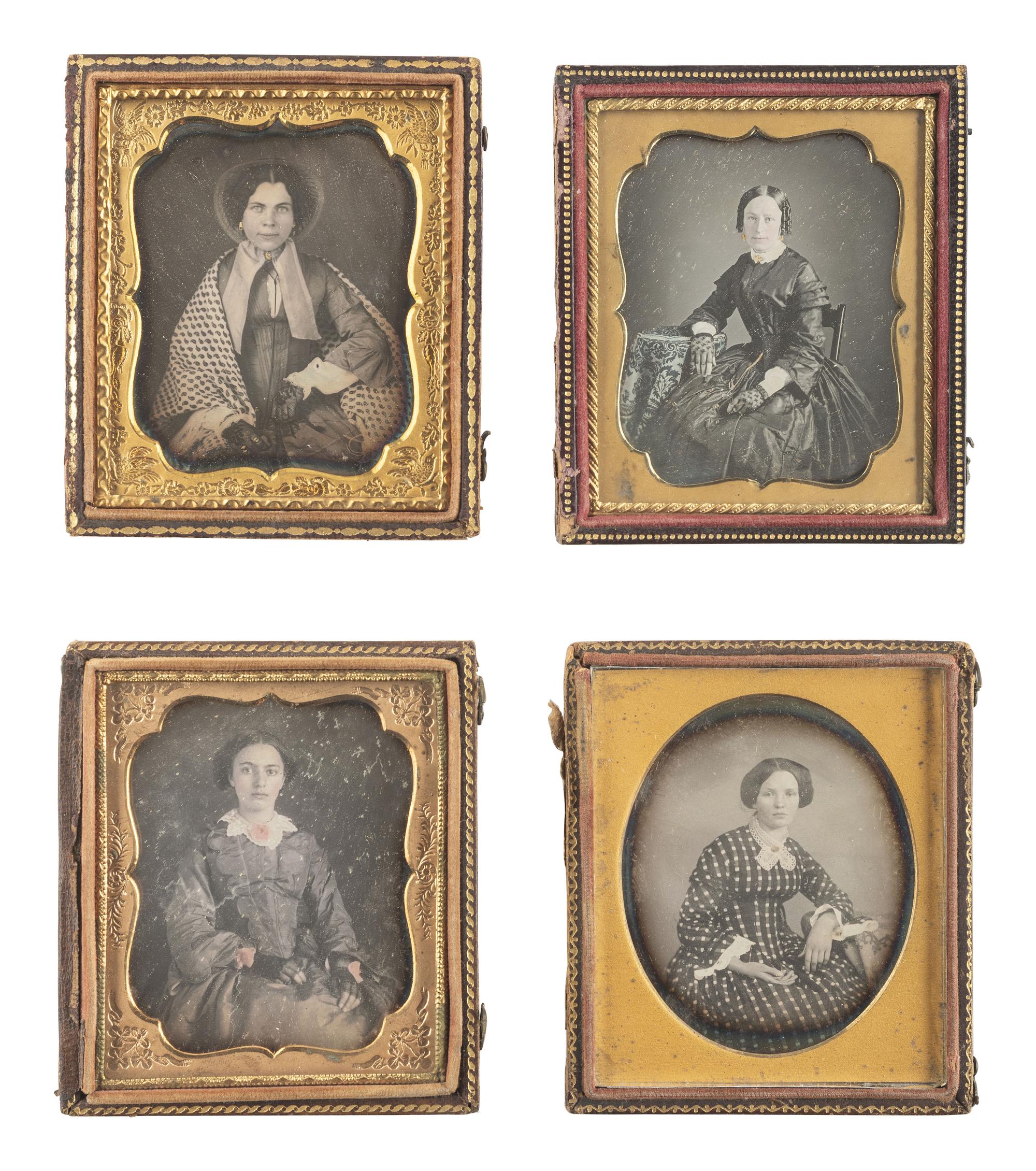 [EARLY PHOTOGRAPHY]. 32 sixth plate daguerreotype portraits of young to middle-aged women.