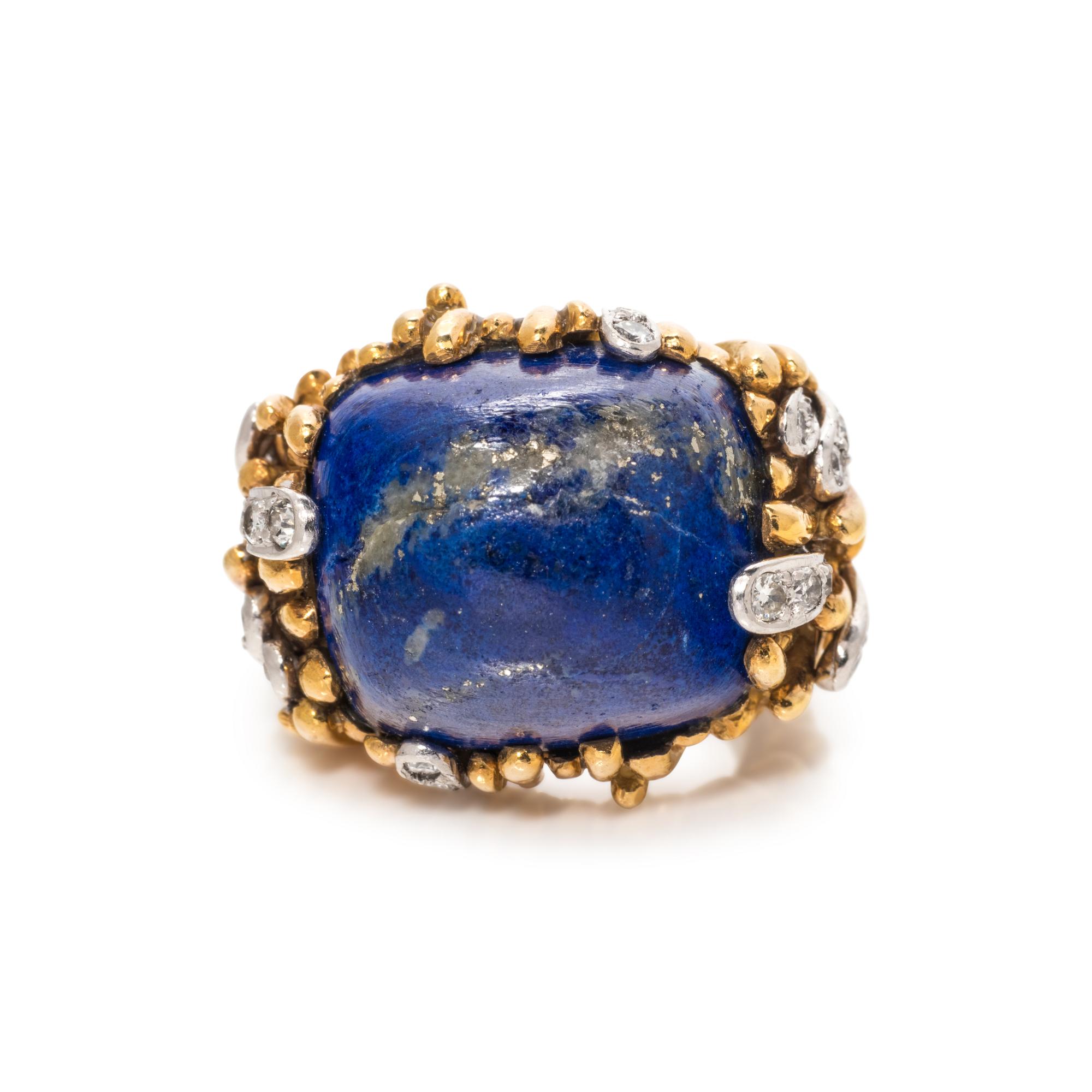 LAPIS LAZULI AND DIAMOND RING
