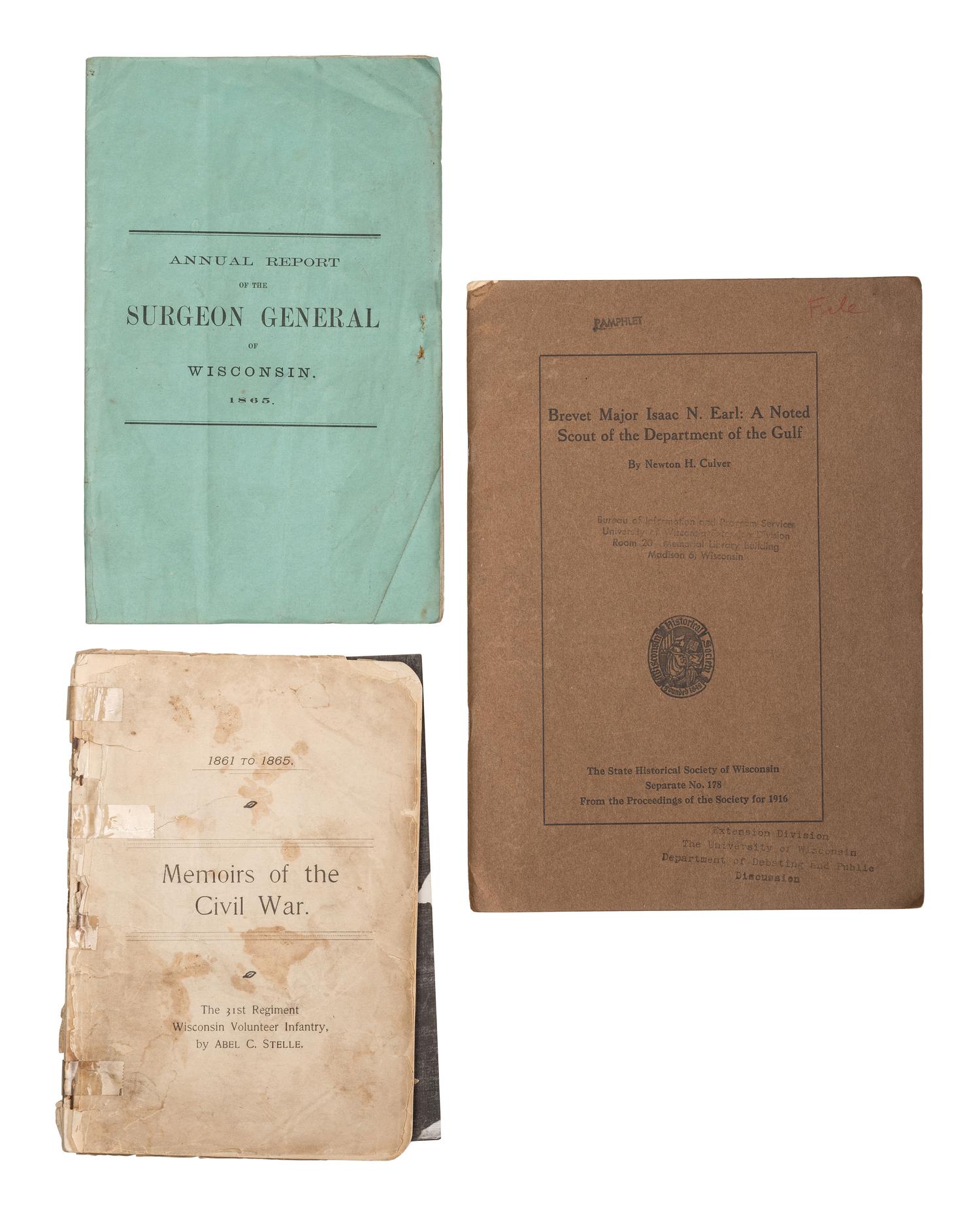 [CIVIL WAR - WISCONSIN]. A group of Wisconsin regimental histories, comprising: