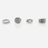 A Collection of Four Sterling Silver David Yurman Rings David Yurman