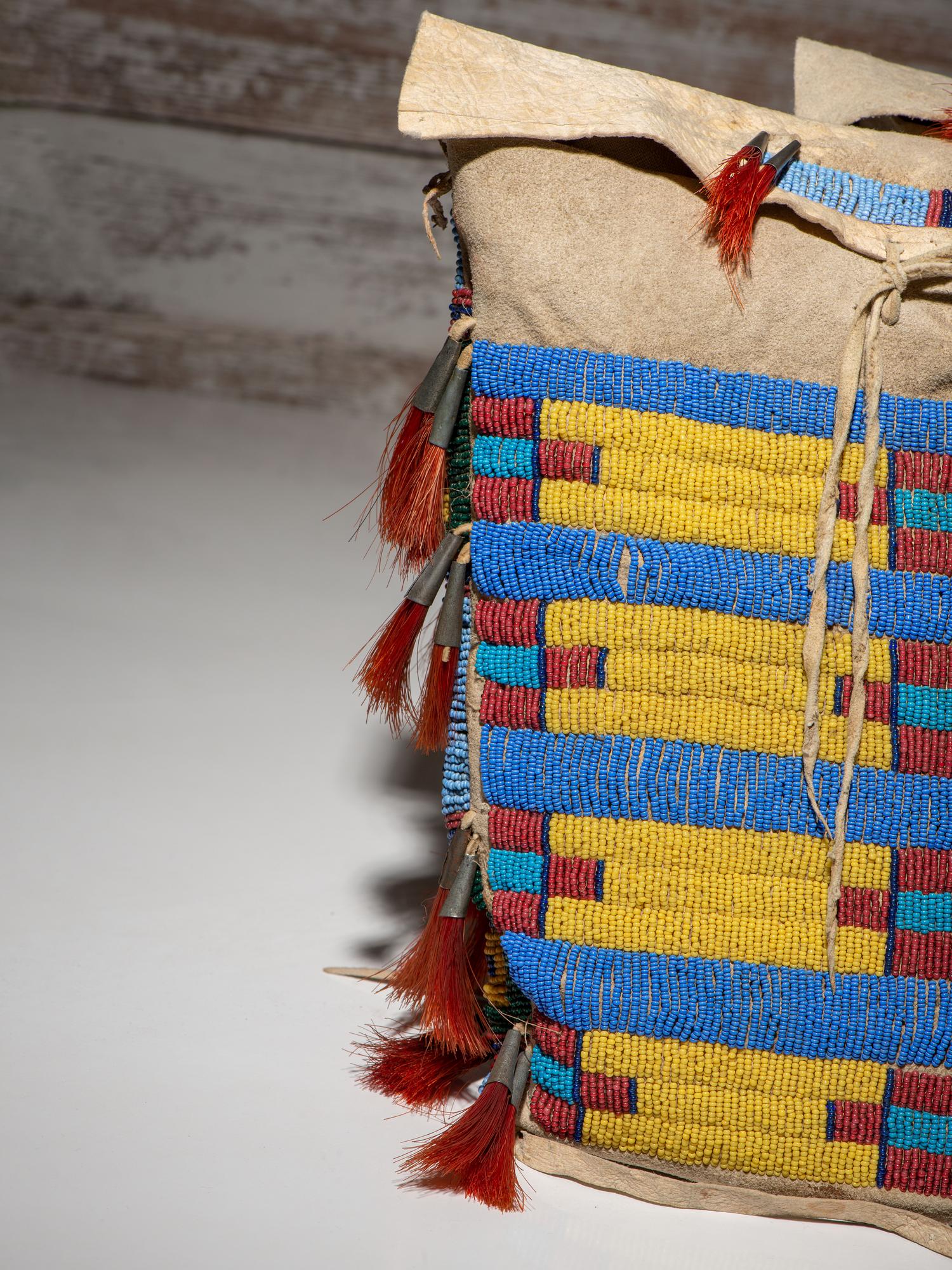 Sioux Beaded Hide Possible Bags, Matched Pair