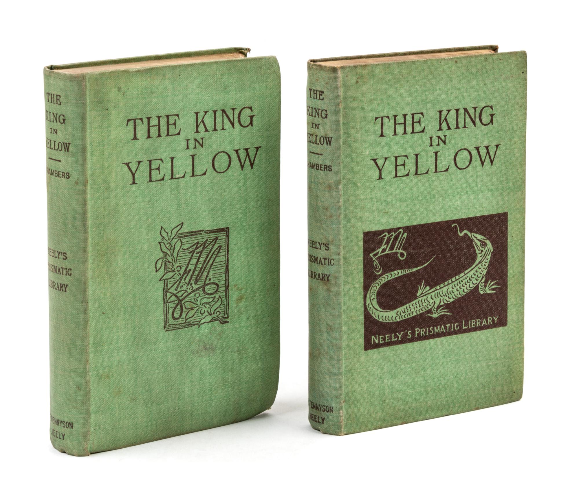CHAMBERS, ROBERT W. The King in Yellow. Chicago, 1895. 2 copies of the first edition in variant bindings (1 signed by publisher)