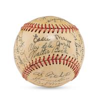 A 1950 Toledo Mud Hens Team Signed Autograph Baseball