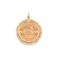YELLOW GOLD AND KRUGERRAND COIN PENDANT