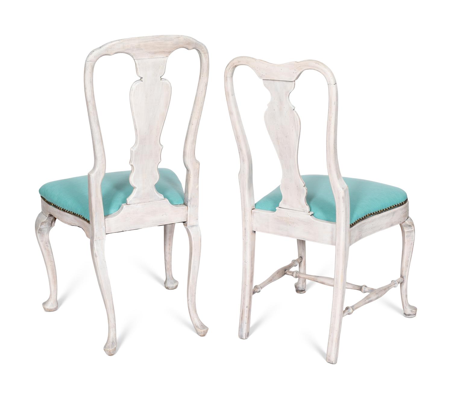 An Assembled Set of Four Gustavian Style Gray-Painted Dining Chairs