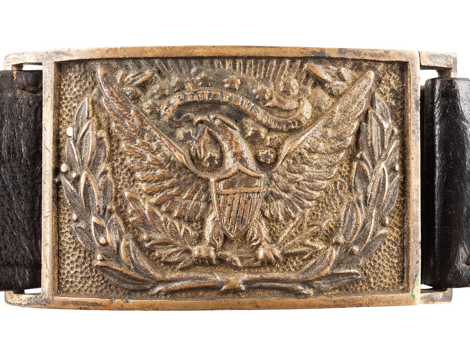 [CIVIL WAR]. Belt equipped with a Model 1851 officer's sword belt plate.