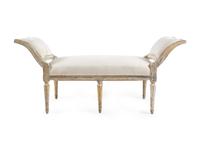A Louis XVI White-Painted Bench