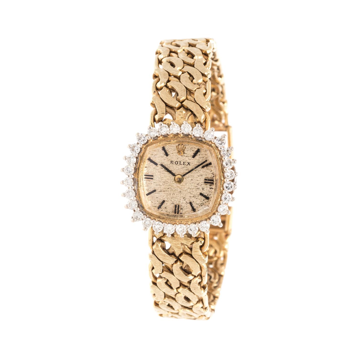 ROLEX, 14K YELLOW GOLD AND DIAMOND WRISTWATCH
