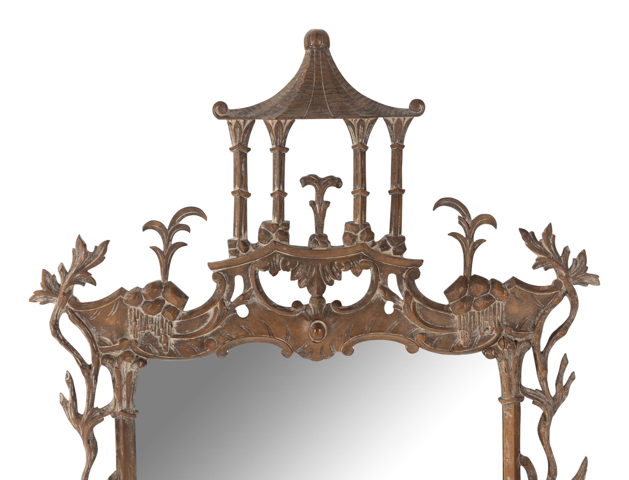 A George III Style Carved Walnut "Chinese Chippendale" Mirror