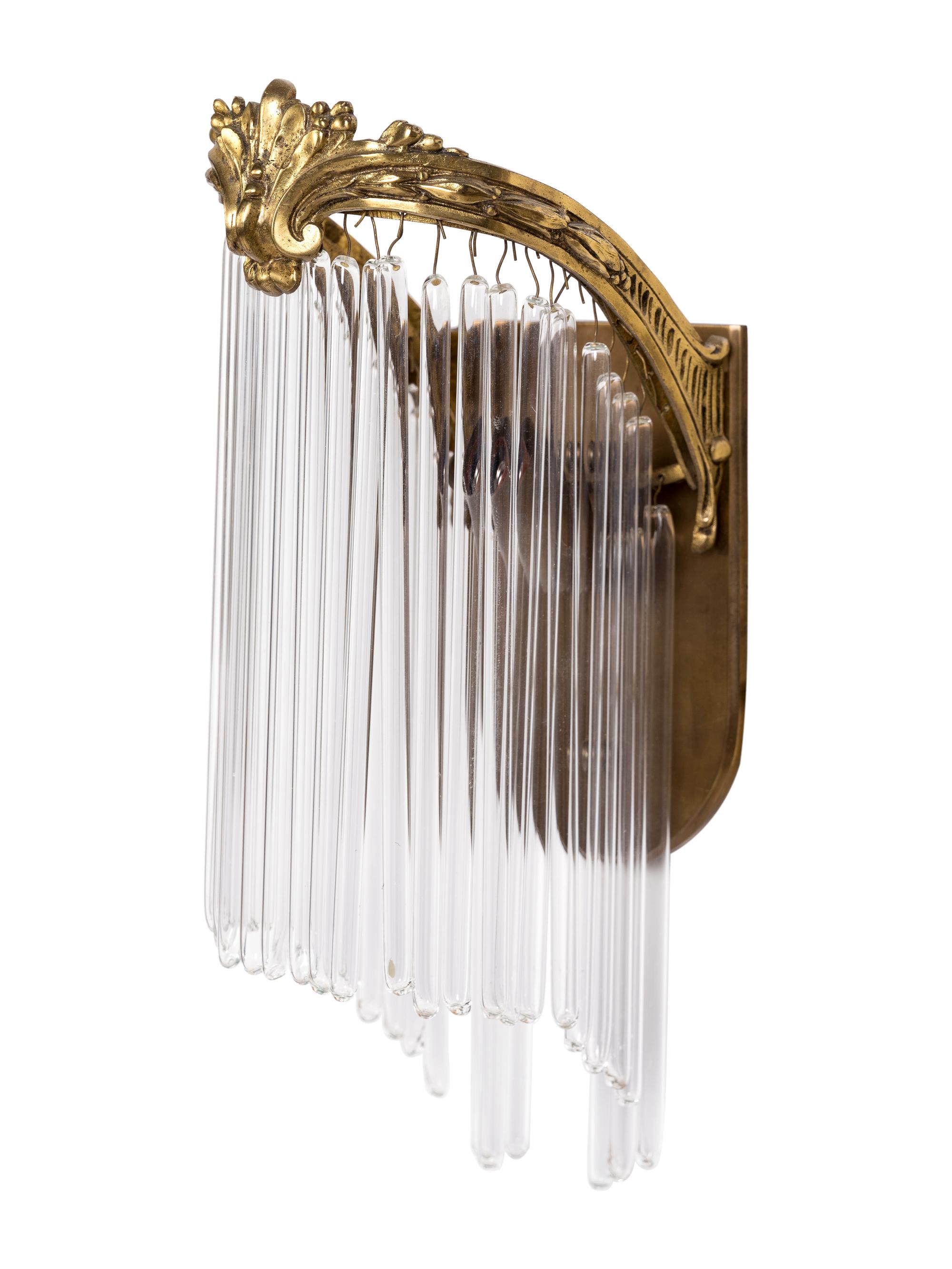A Pair of Gilt Brass Single-Light Sconces in the Style of Hector Guimard