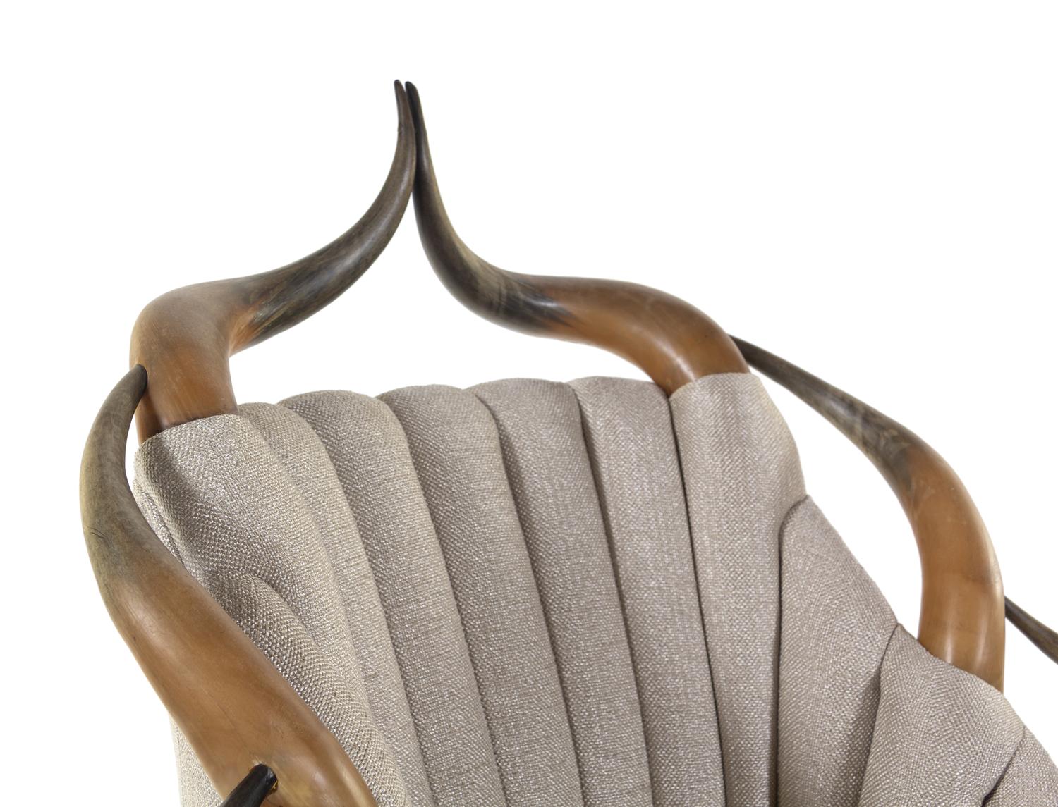 A Victorian Barrel-Back Horn Chair