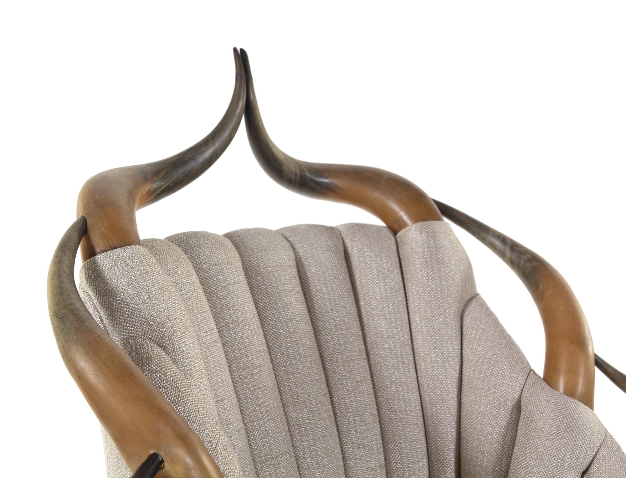 A Victorian Barrel-Back Horn Chair
