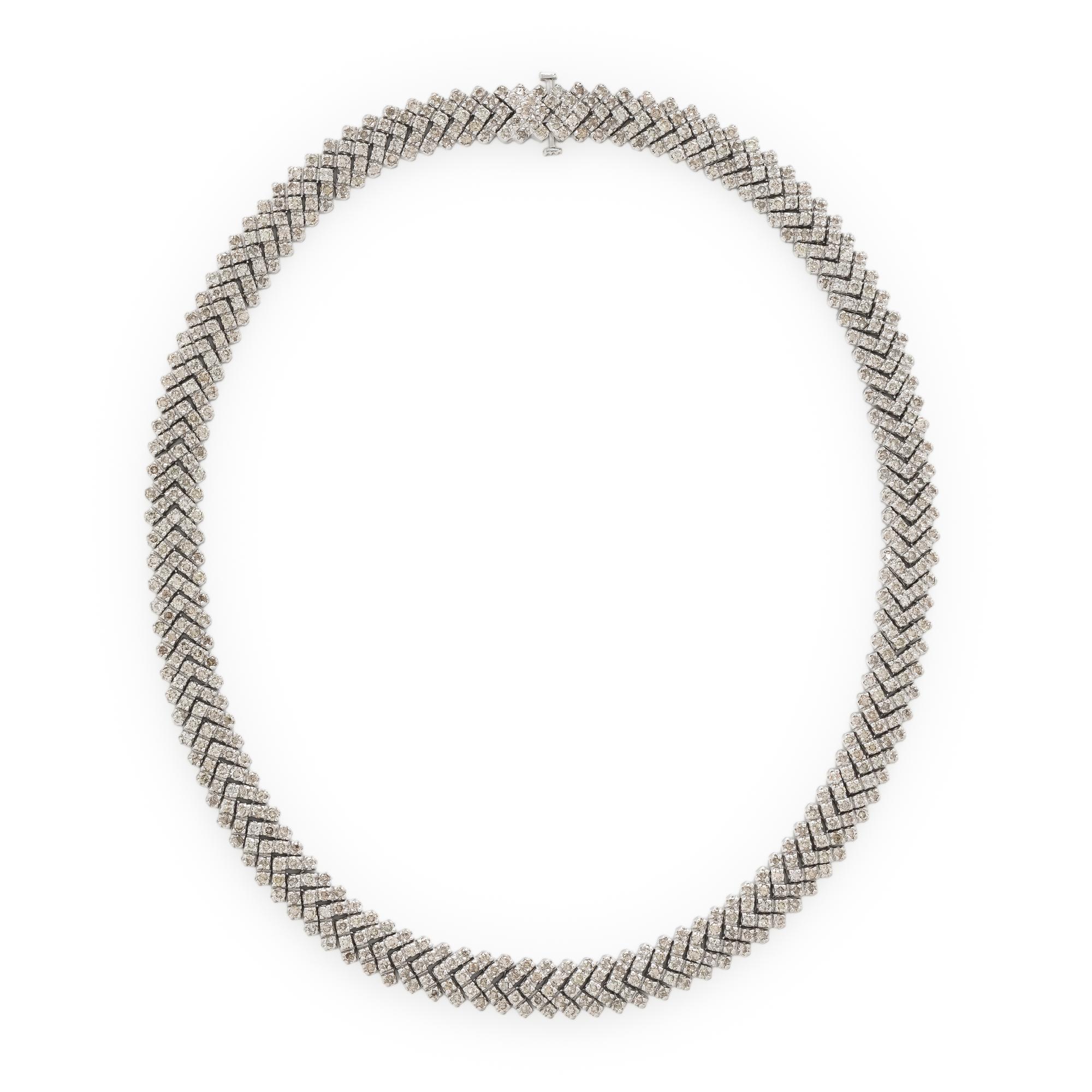 Diamond and White Gold Necklace