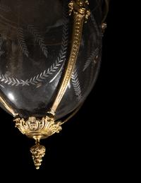 A French Gilt Bronze and Glass Ceiling Fixture