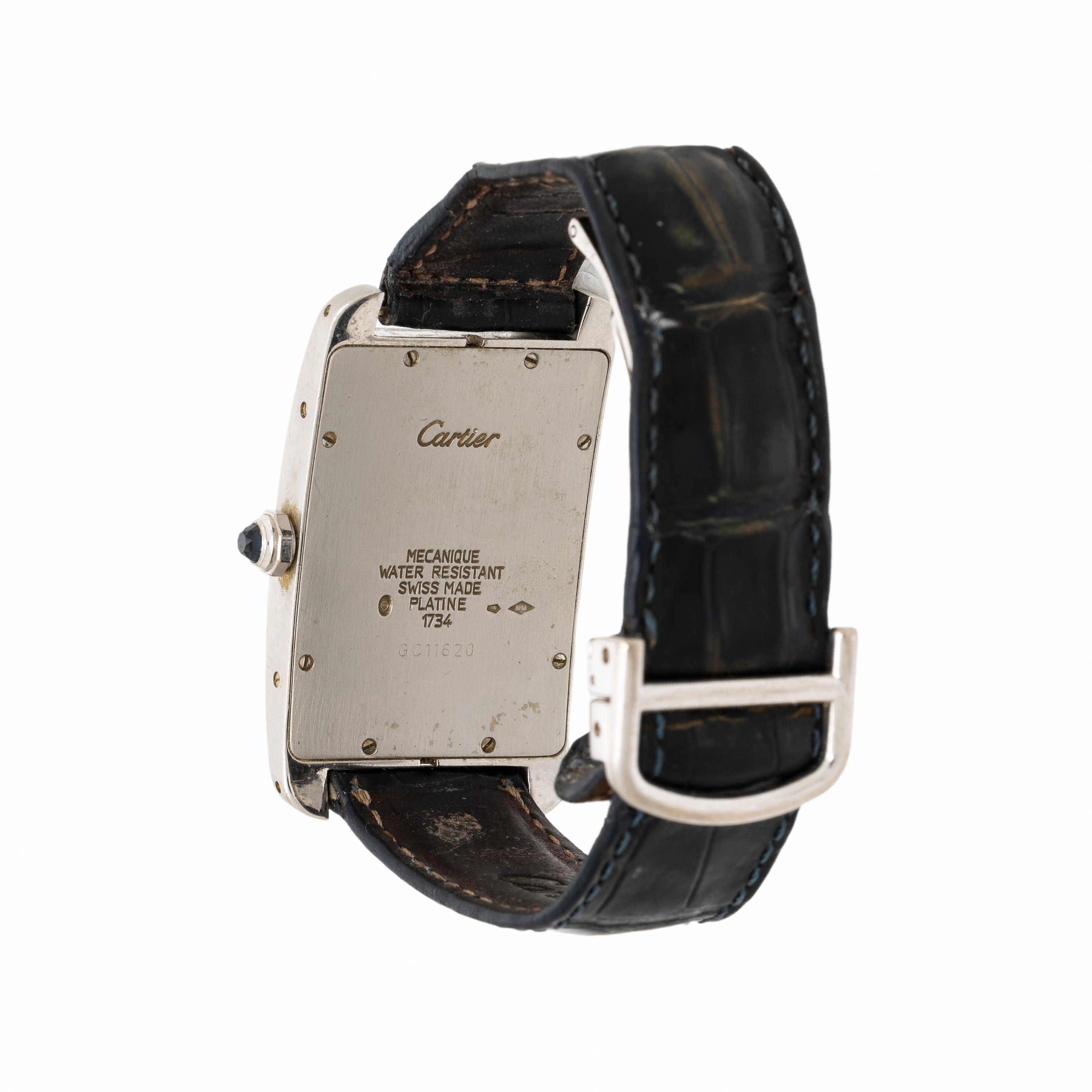 Cartier, Ref. 1734, Platinum 'Tank Américaine' Watch