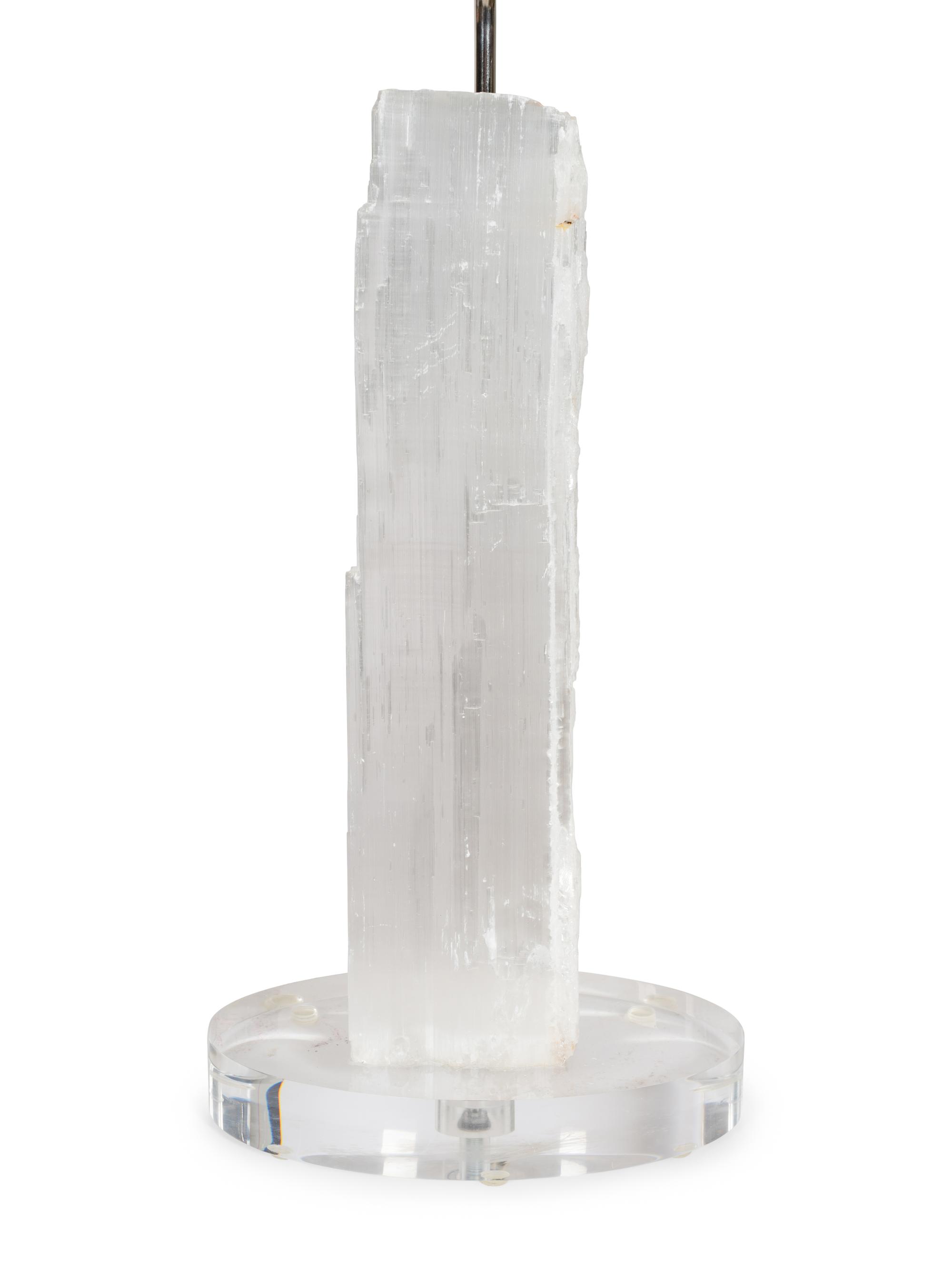 A Pair of John-Richard Selenite and Acrylic Table Lamps