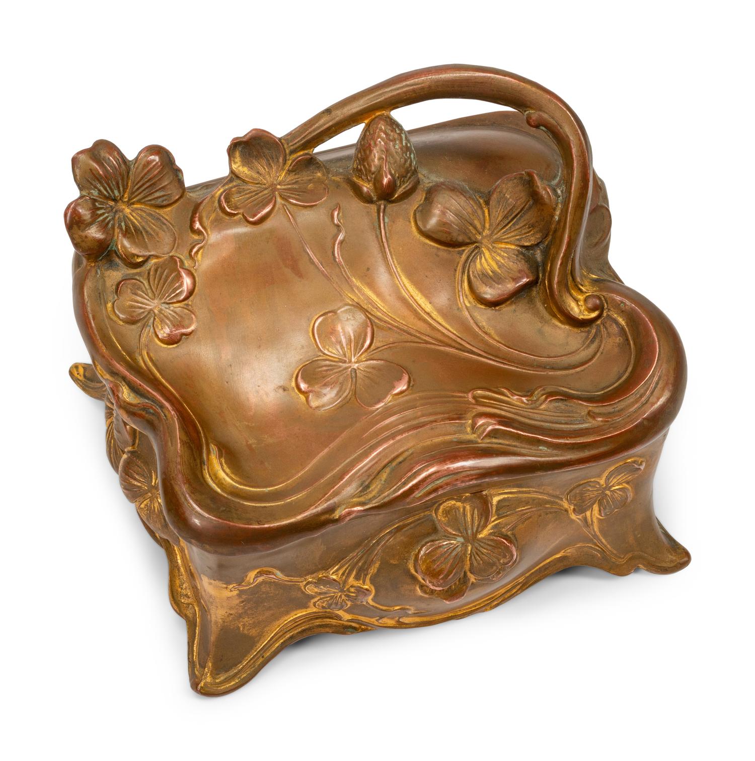 Eight French Gilt Metal Boxes