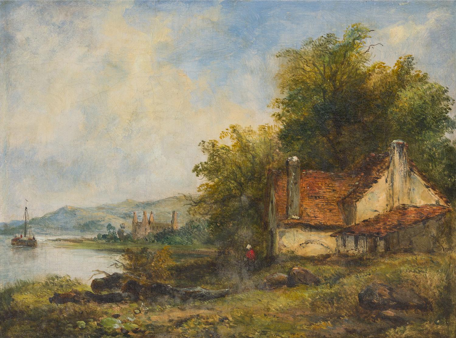 Attributed to Frederick Waters Watts, (British, 1800–1862), River Landscape