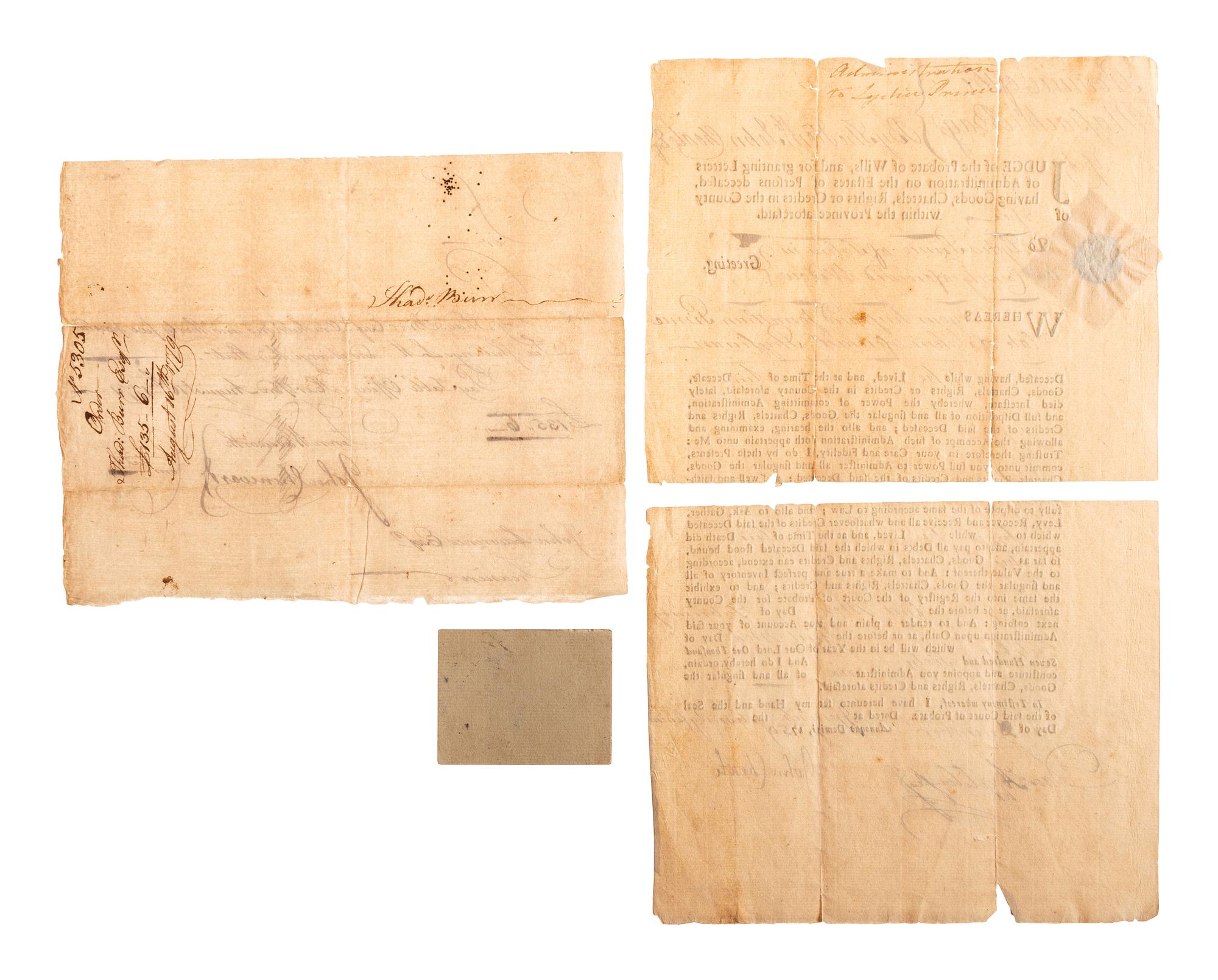 [COLONIAL AND REVOLUTIONARY WAR] Lot of 3 documents and clipped signature of General Henry Knox.